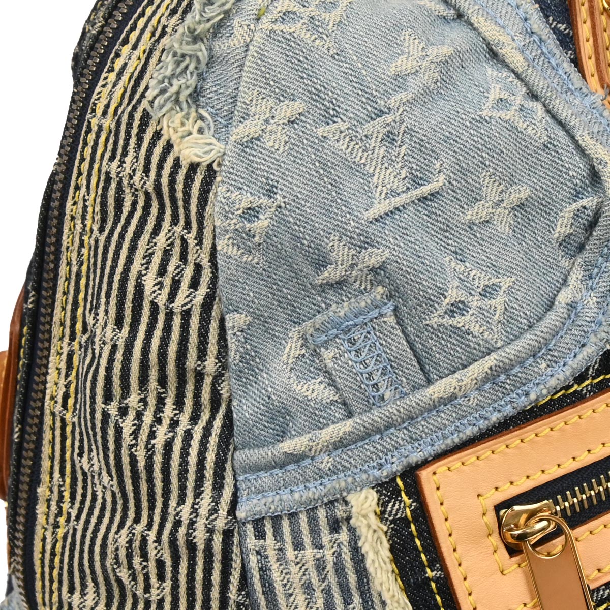 Louis Vuitton 2007 Blue Monogram Denim Patchwork Bowly Handbag M95376