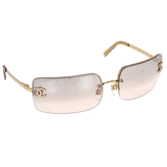 Chanel Sunglasses Eyewear Brown Rhinestone Small Good