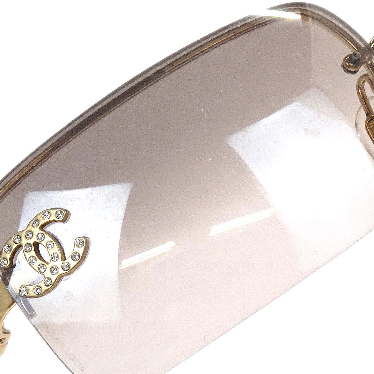 Chanel Sunglasses Eyewear Brown Rhinestone Small Good