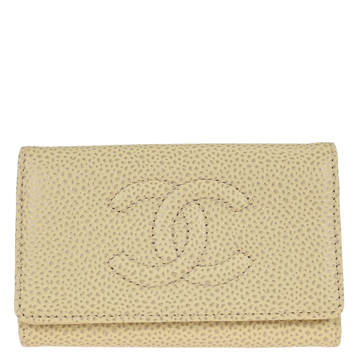 Chanel Key Case Ivory Caviar Skin Small Good