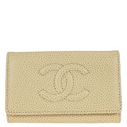Chanel Key Case Ivory Caviar Skin Small Good