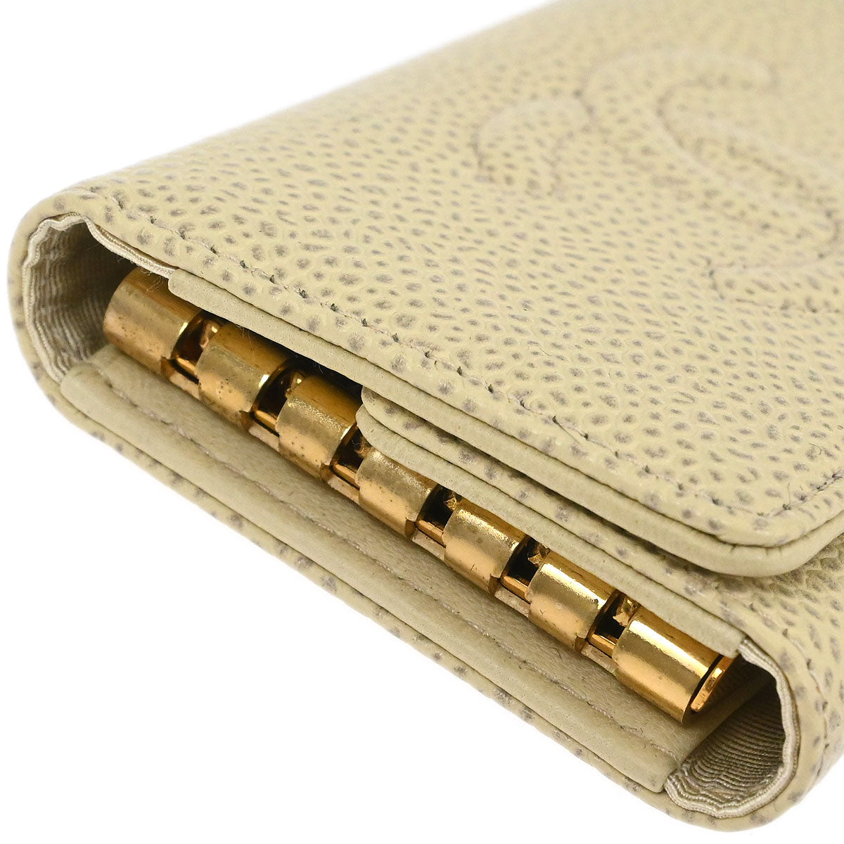 Chanel Key Case Ivory Caviar Skin Small Good