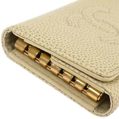 Chanel Key Case Ivory Caviar Skin Small Good