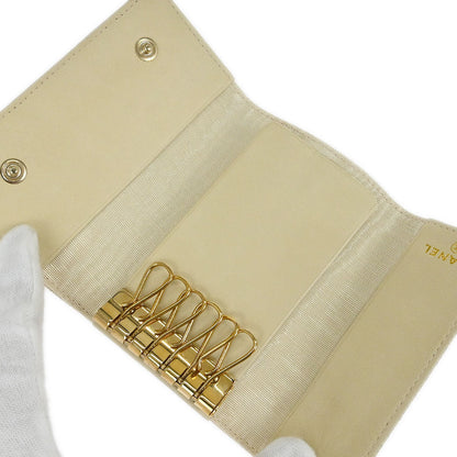 Chanel Key Case Ivory Caviar Skin Small Good