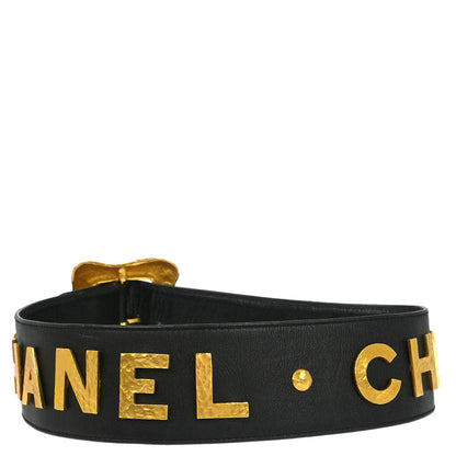 Chanel Belt Black Leather #70/28 93A Small Good