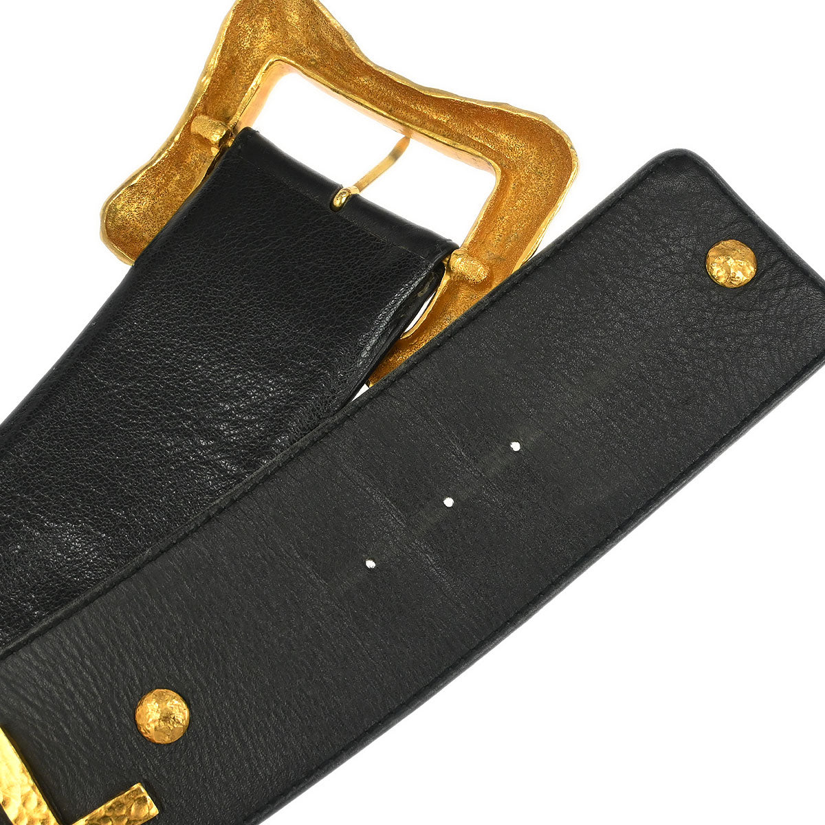 Chanel Belt Black Leather #70/28 93A Small Good