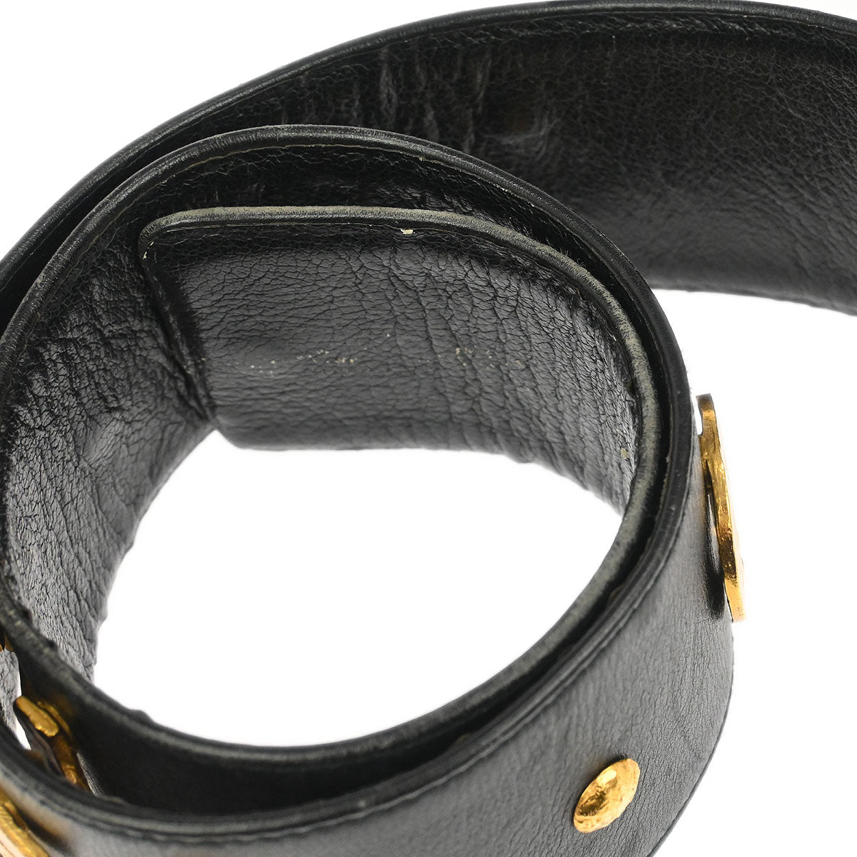 Chanel Belt Black Leather #70/28 93A Small Good