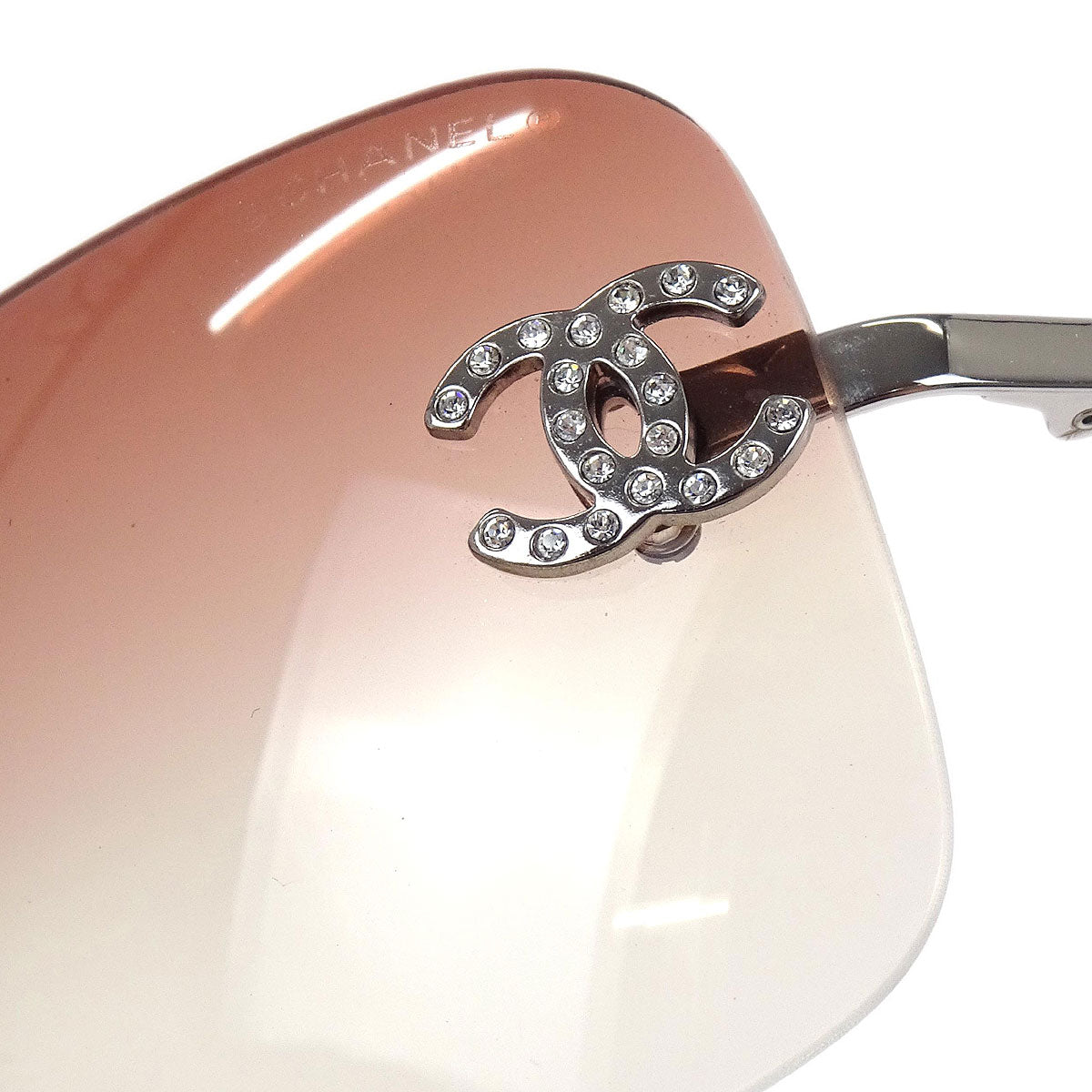 Chanel Sunglasses Eyewear Brown Rhinestone Small Good