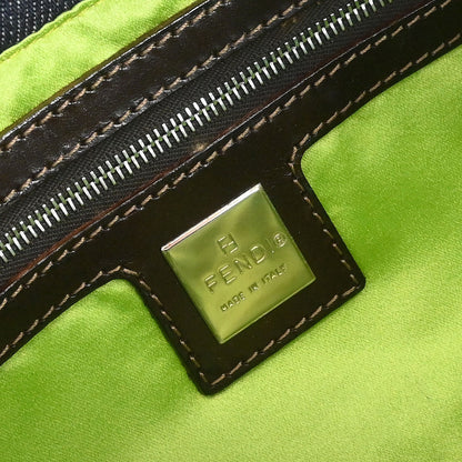 Fendi Navy Denim Floral Baguette Handbag