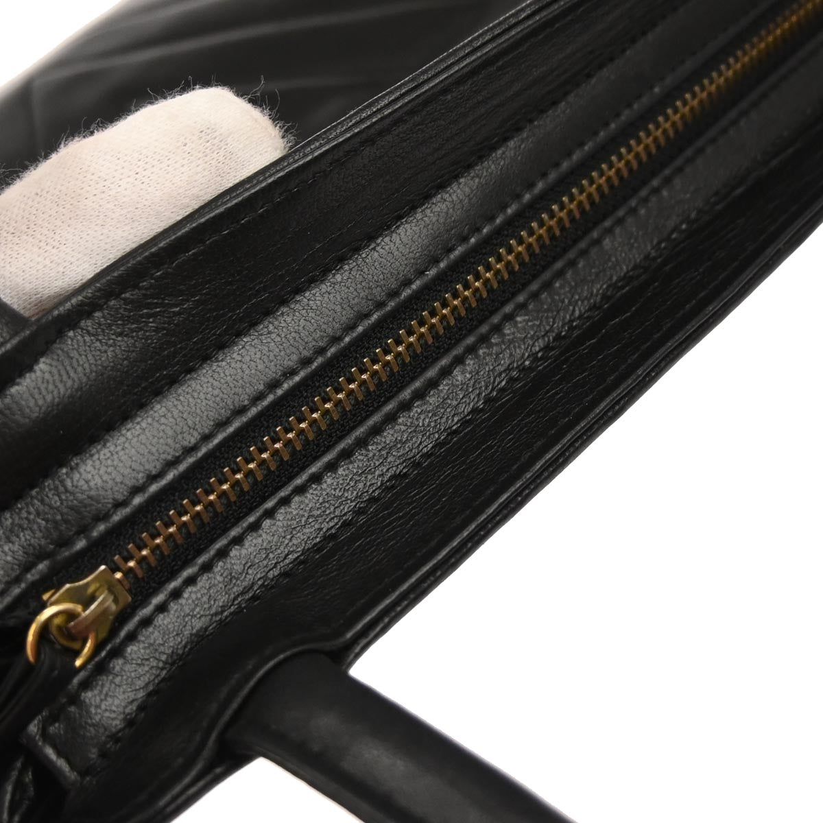 Chanel 1991-1994 Black Lambskin Chevron Handbag