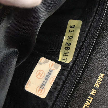 Chanel 1991-1994 Black Lambskin Chevron Handbag