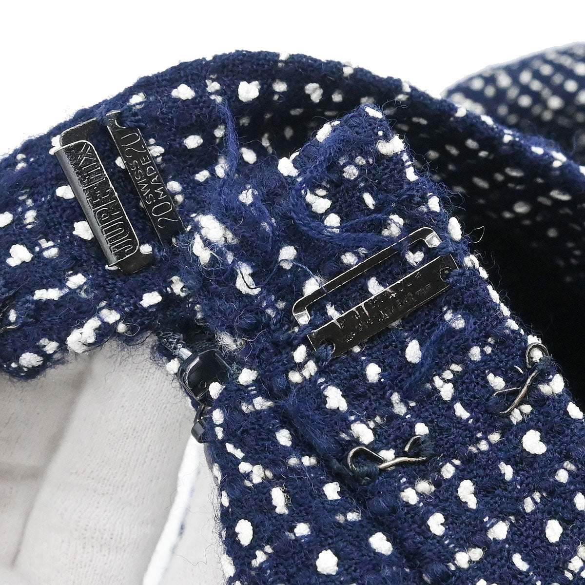 Chanel 1996 Setup Suit Jacket Skirt Tweed Navy  #38