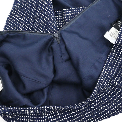 Chanel 1996 Setup Suit Jacket Skirt Tweed Navy  #38