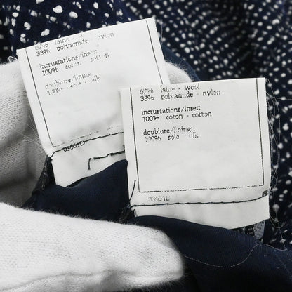 Chanel 1996 Setup Suit Jacket Skirt Tweed Navy  #38