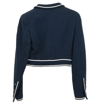 Chanel Single Breasted Jacket Navy #38