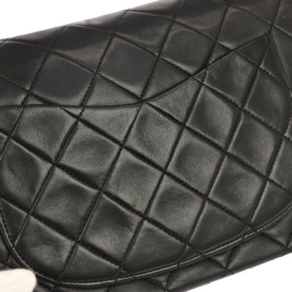 Chanel 1991-1994 Black Lambskin Small Classic Double Flap Shoulder Bag