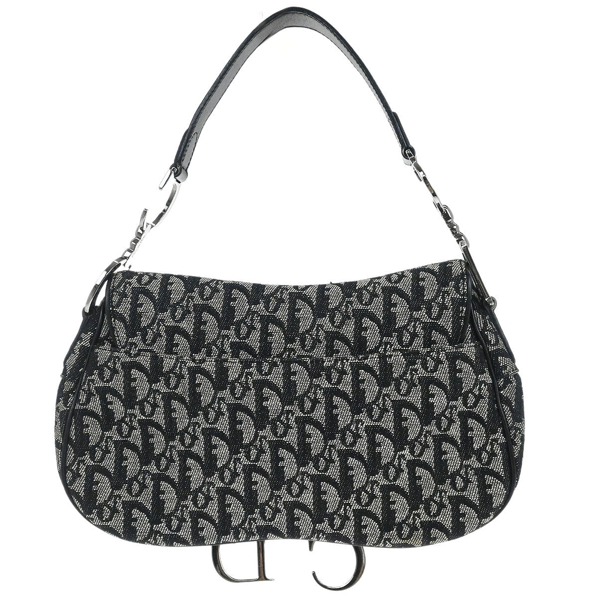 Christian Dior 2002 Black Trotter Double Saddle Handbag