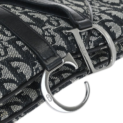 Christian Dior 2002 Black Trotter Double Saddle Handbag