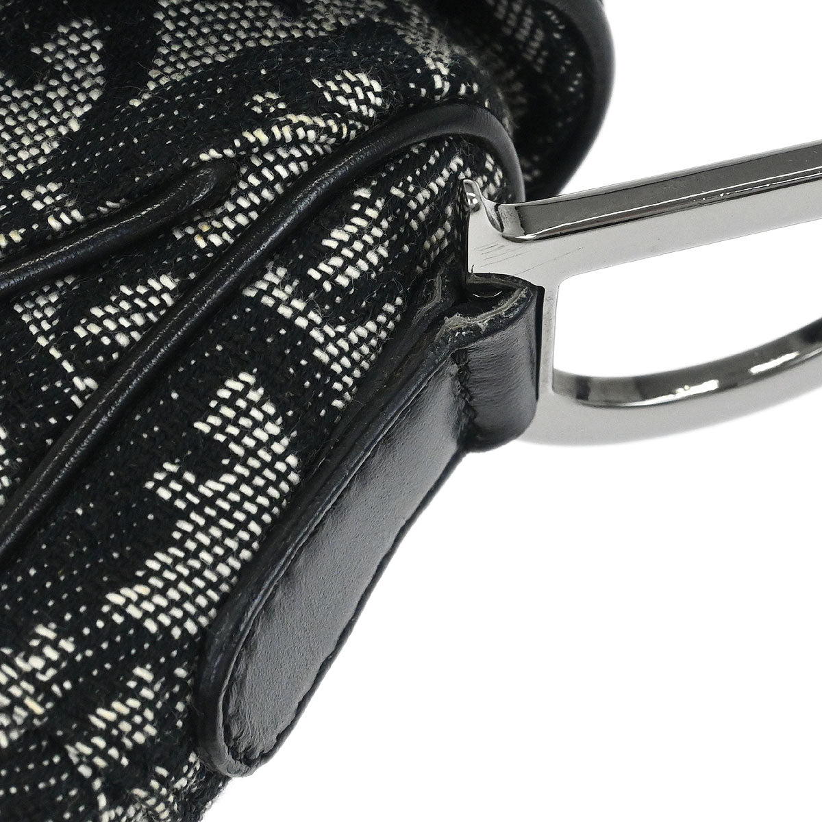 Christian Dior 2002 Black Trotter Double Saddle Handbag