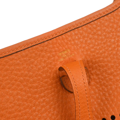 Hermes Orange Taurillon Clemence Evelyne TPM Shoulder Bag