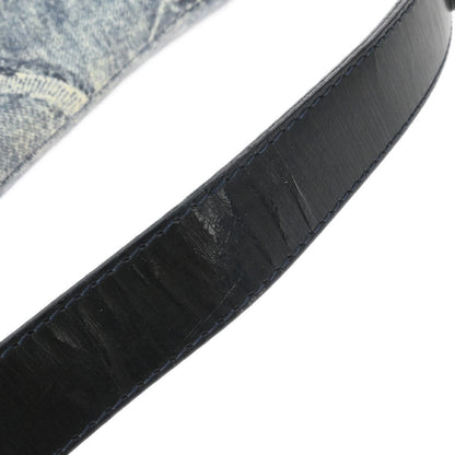 Christian Dior Blue Canvas Denim Print Double Saddle Handbag