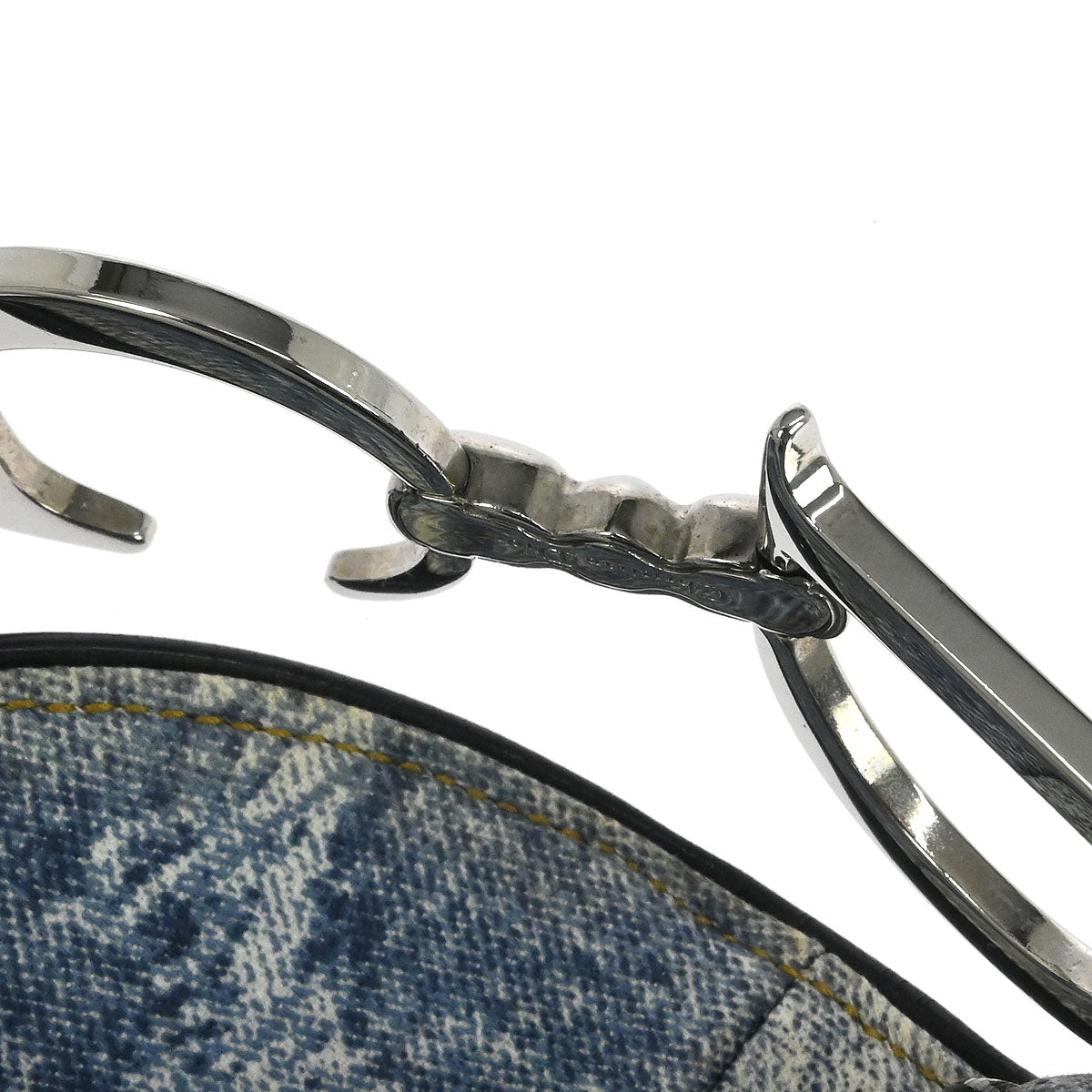 Christian Dior Blue Canvas Denim Print Double Saddle Handbag