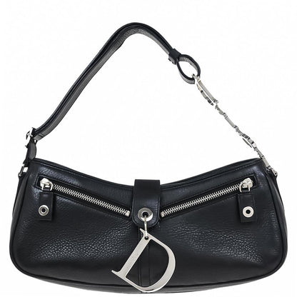Christian Dior 2004 Black Leather Handbag