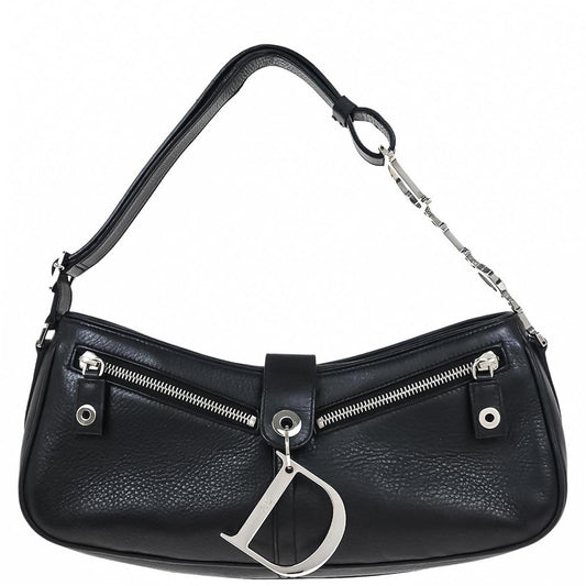 Christian Dior 2004 Black Leather Handbag