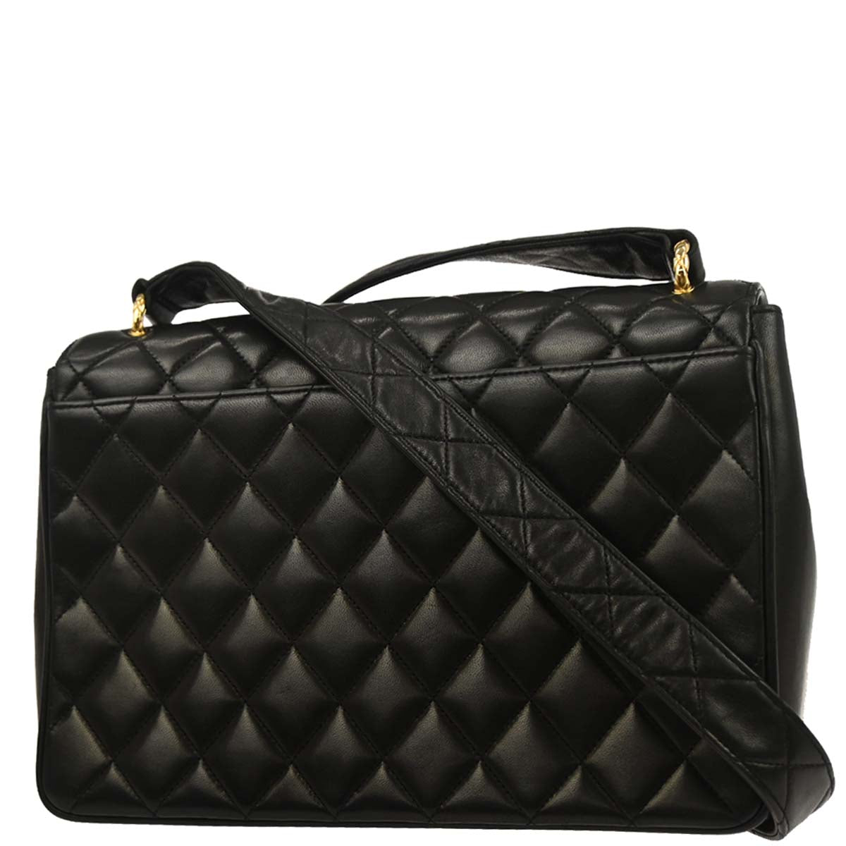 Chanel 1991-1994 Black Lambskin Shoulder Bag