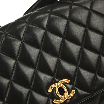 Chanel 1991-1994 Black Lambskin Shoulder Bag