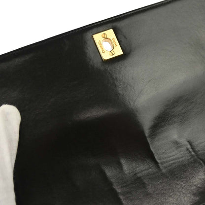 Chanel 1991-1994 Black Lambskin Shoulder Bag