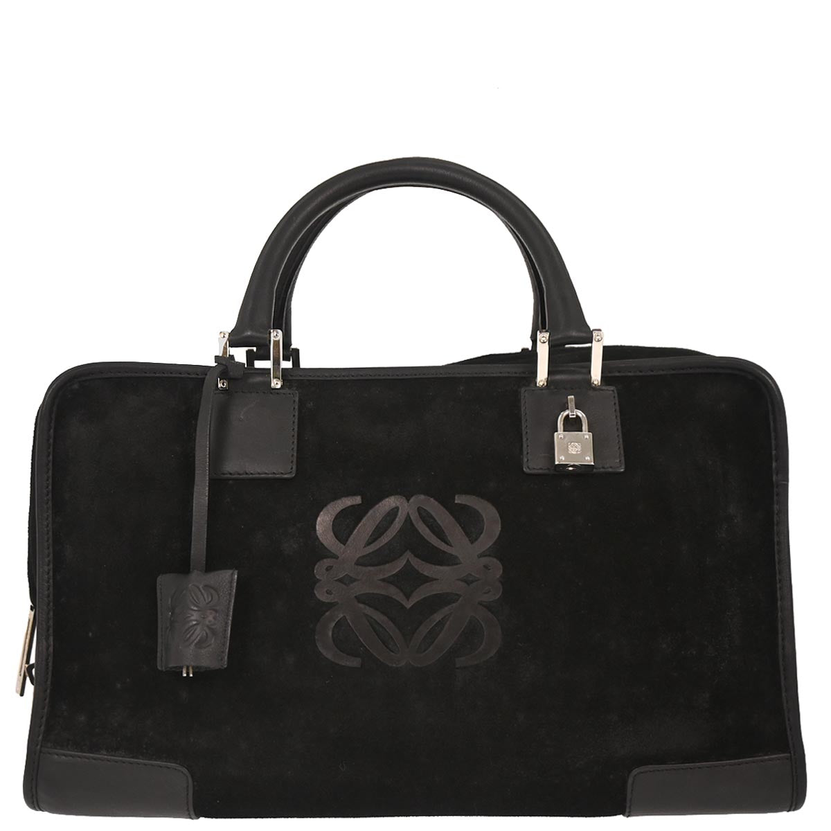 Loewe Black Suede Amazona 36 Handbag