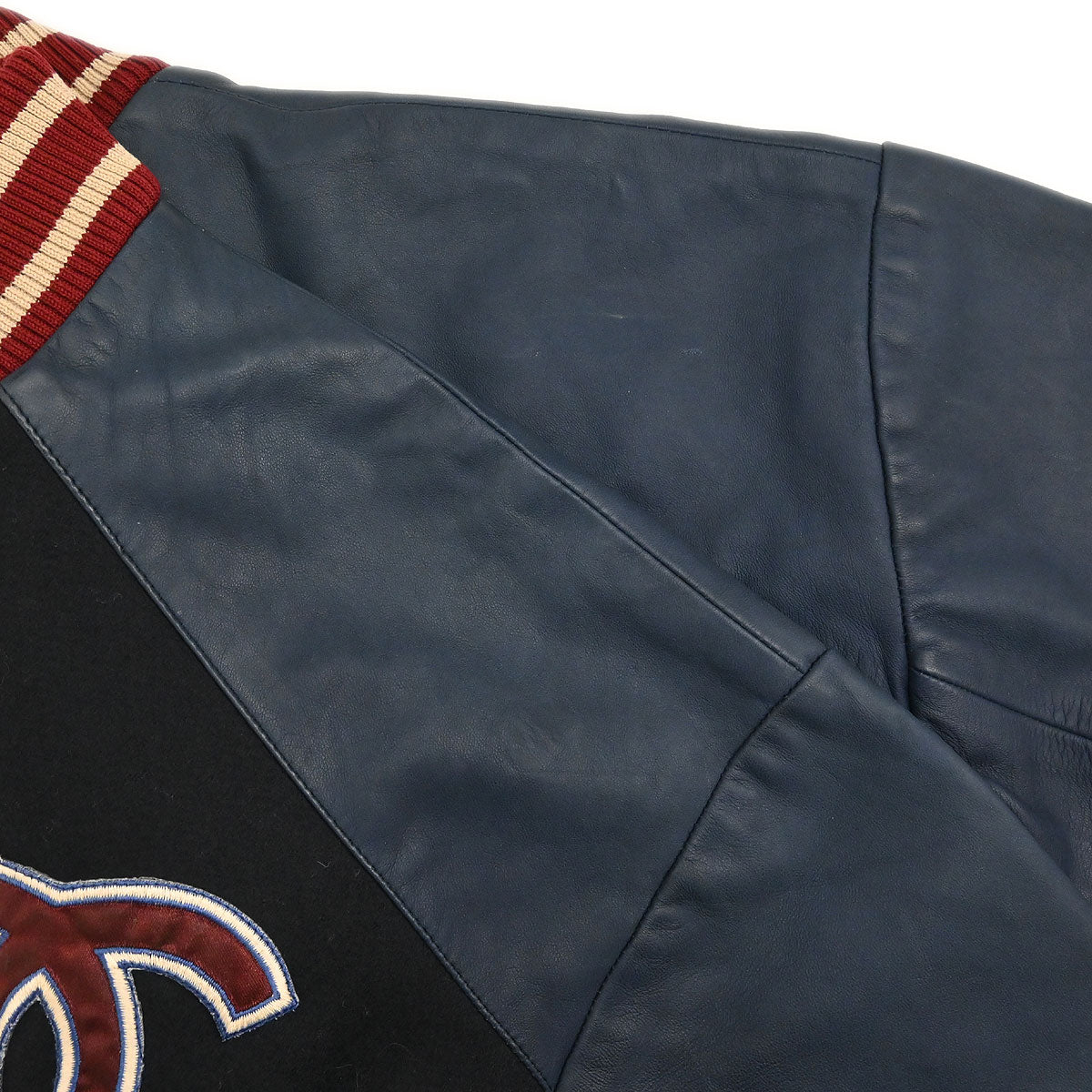Chanel 2004 Sport Line Spring Letterman Bomber Jacket Navy #36