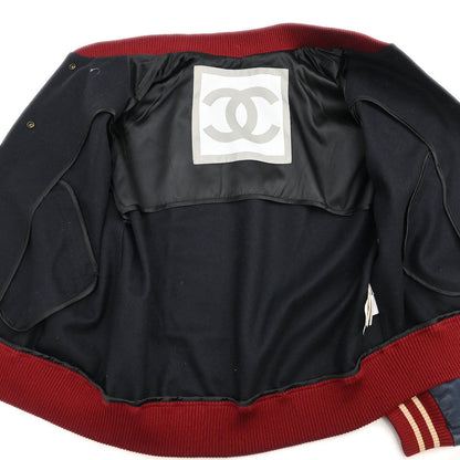 Chanel 2004 Sport Line Spring Letterman Bomber Jacket Navy #36