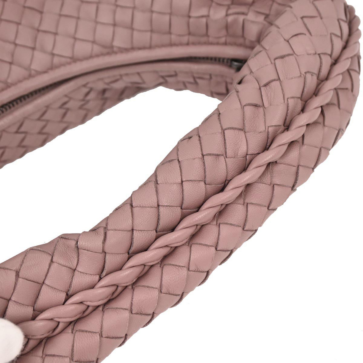 Bottega Veneta Pink Lambskin Intrecciato Hobo Bag