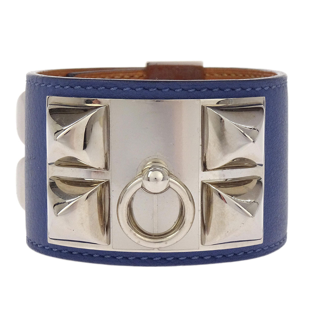 Hermes Blue Encre Swift Collier De Chien Bangle
