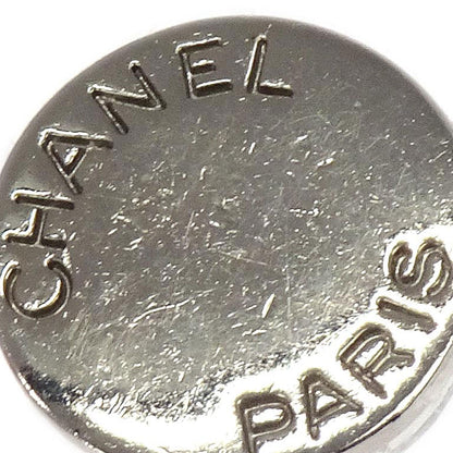 Chanel Button Pierced Earrings Silver 98P