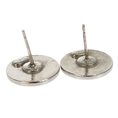 Chanel Button Pierced Earrings Silver 98P
