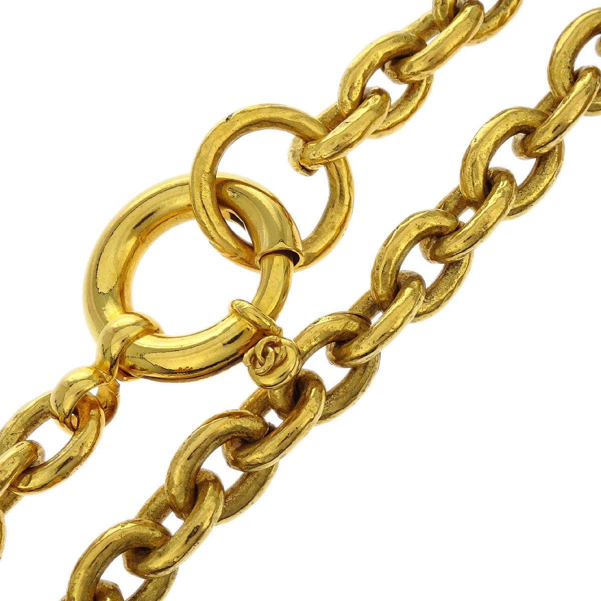 Chanel Medallion Gold Chain Pendant Necklace 94A