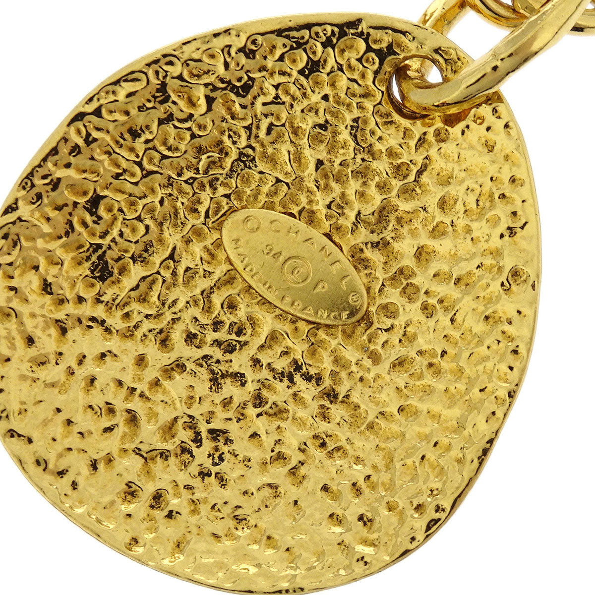 Chanel Teardrop Gold Chain Pendant Necklace 94P