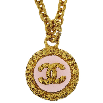 Chanel Gold Medallion CC Chain Pendant Necklace 93A
