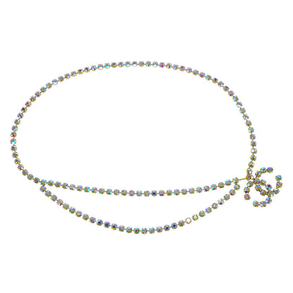 Chanel Gold CC Rhinestone Chain Belt 95P Small Good