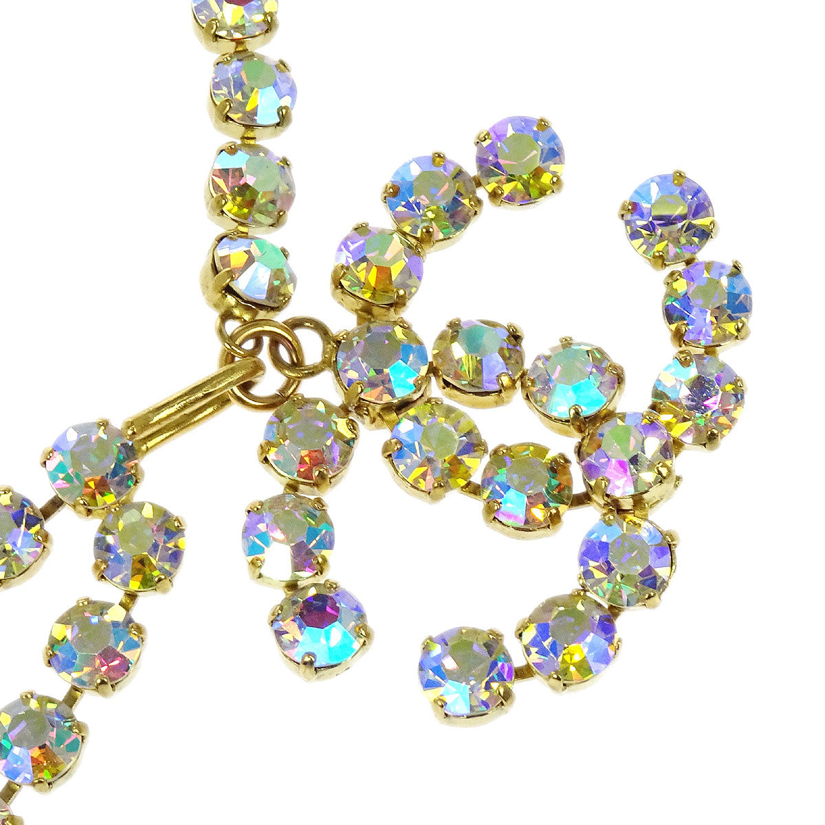 Chanel Gold CC Rhinestone Chain Belt 95P Small Good