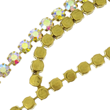 Chanel Gold CC Rhinestone Chain Belt 95P Small Good