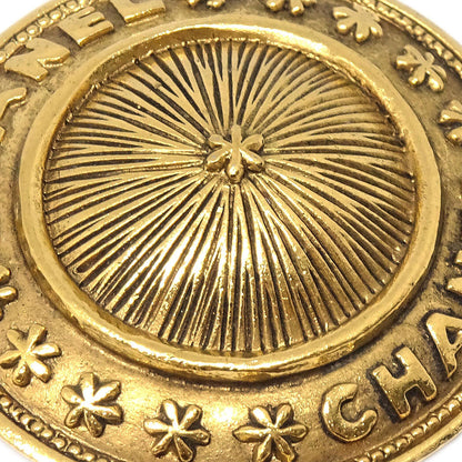 Chanel Medallion Brooch Pin Gold 1164