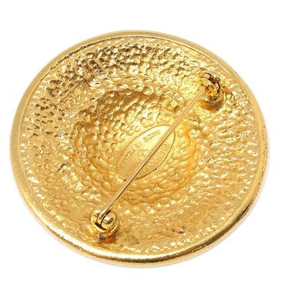 Chanel Medallion Brooch Pin Gold 1164