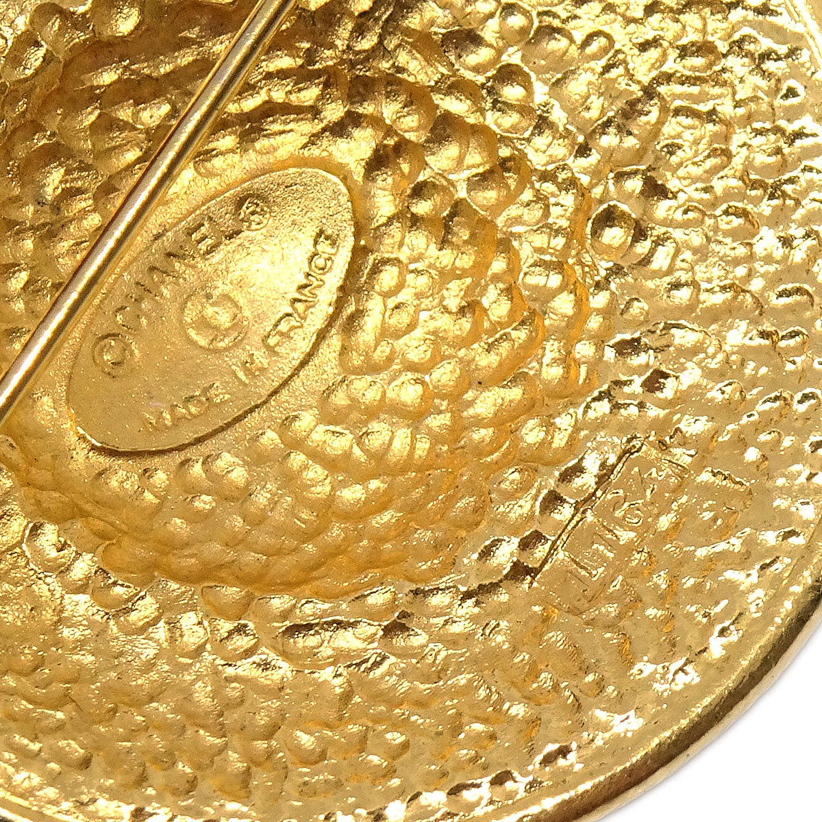 Chanel Medallion Brooch Pin Gold 1164