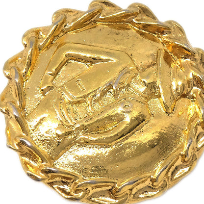 Chanel Button Clip-On Earrings Gold