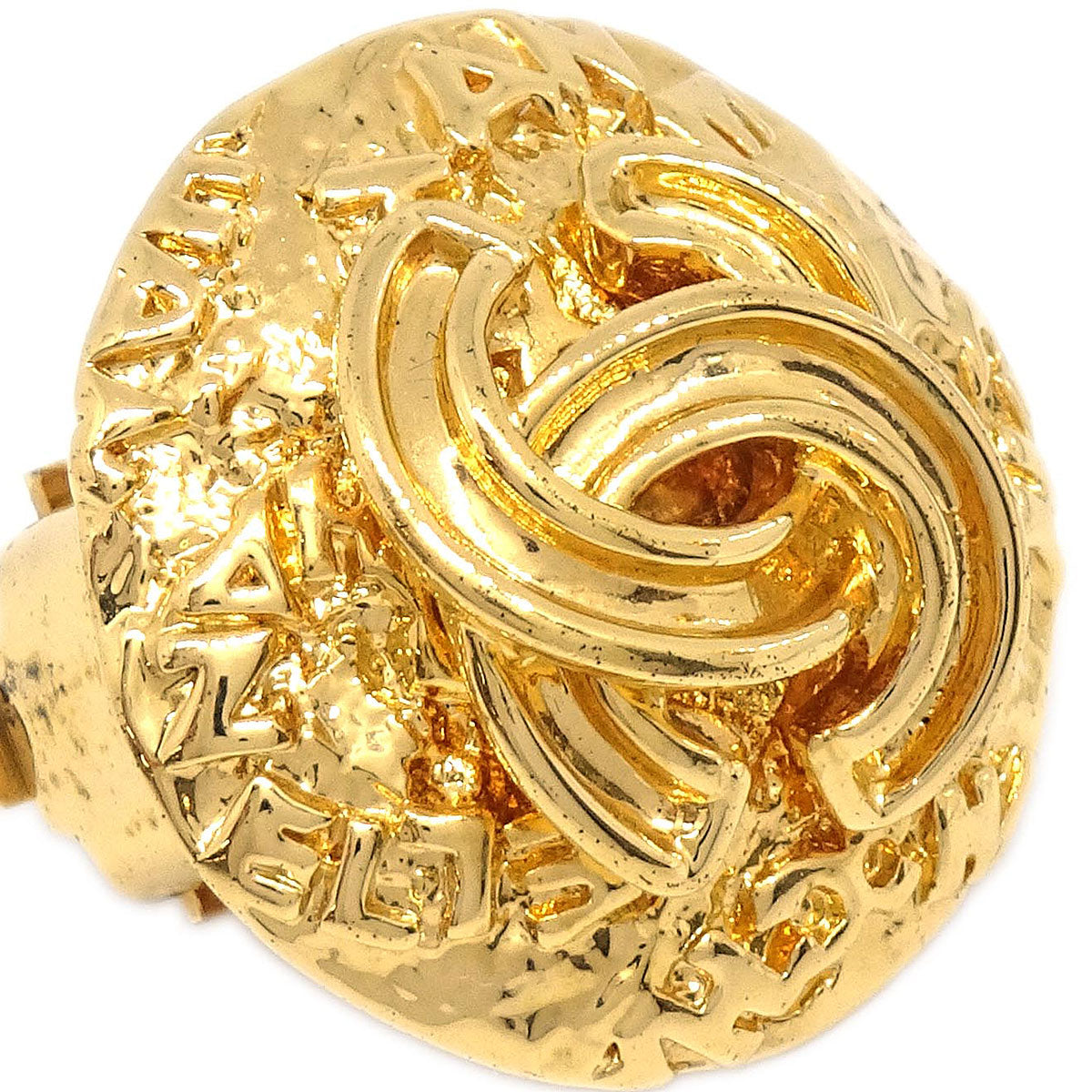 Chanel Button Clip-On Earrings Gold 95A