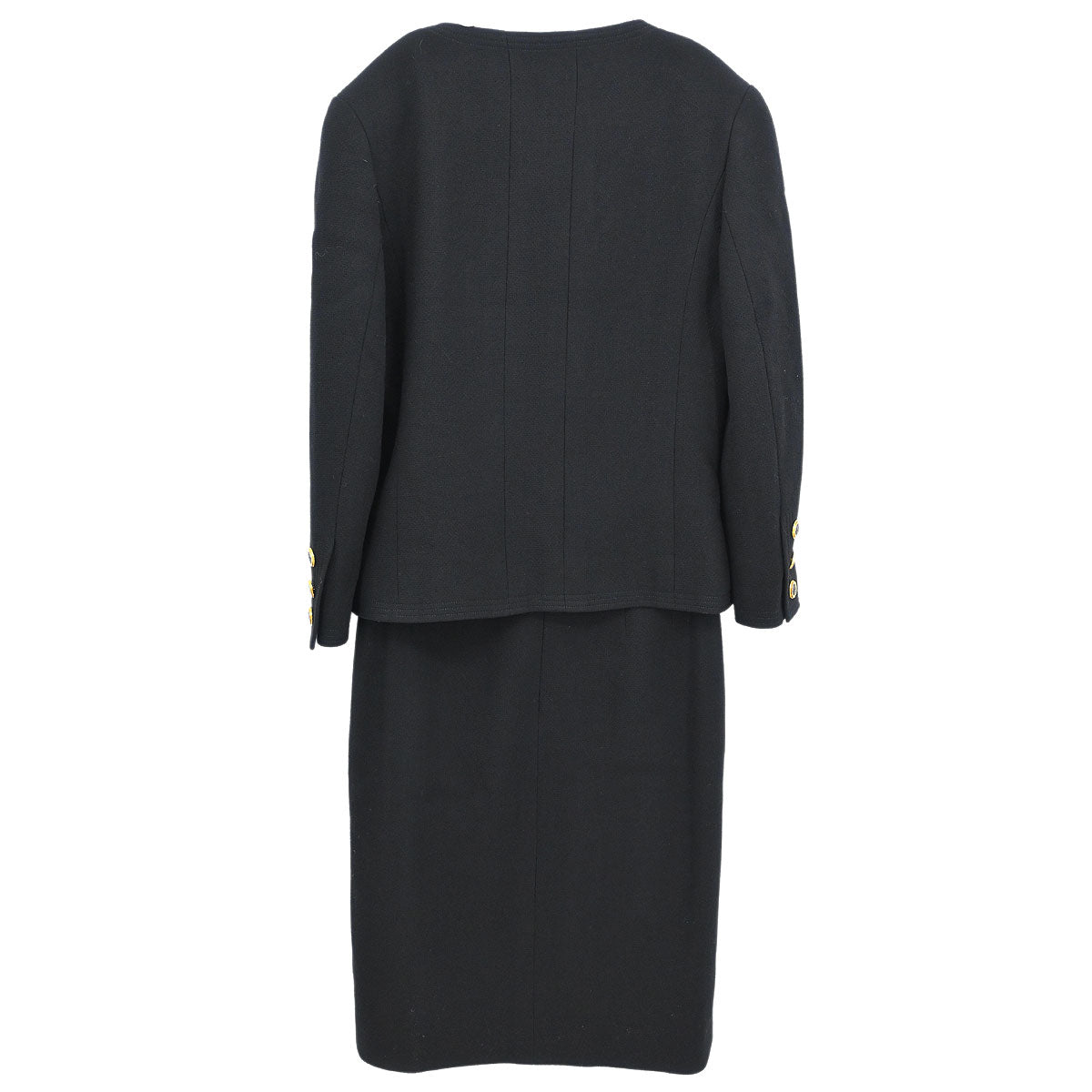 Chanel Setup Suit Jacket Skirt Black #38